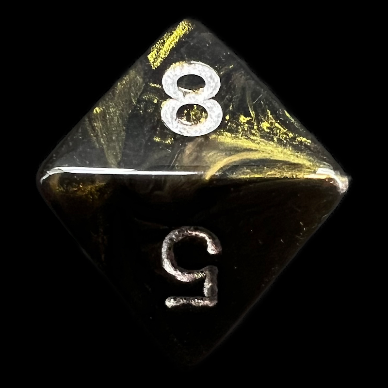 Chessex Leaf Black Gold D8 Dice - Discontinued