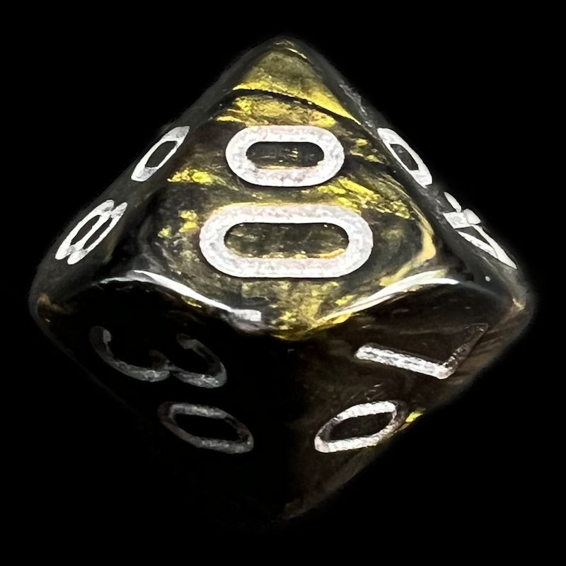 Chessex Leaf Black Gold Percentile Dice - Discontinued