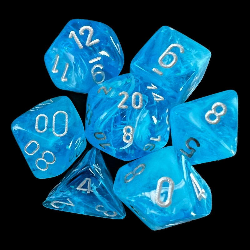 Chessex Luminary Sky Glow & Silver 7 Dice Polyset