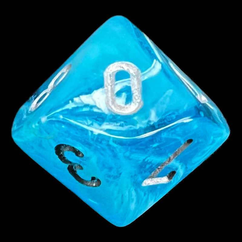 Chessex Luminary Sky Glow & Silver D10 Dice