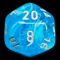 Chessex Luminary Sky Glow & Silver D20 Dice