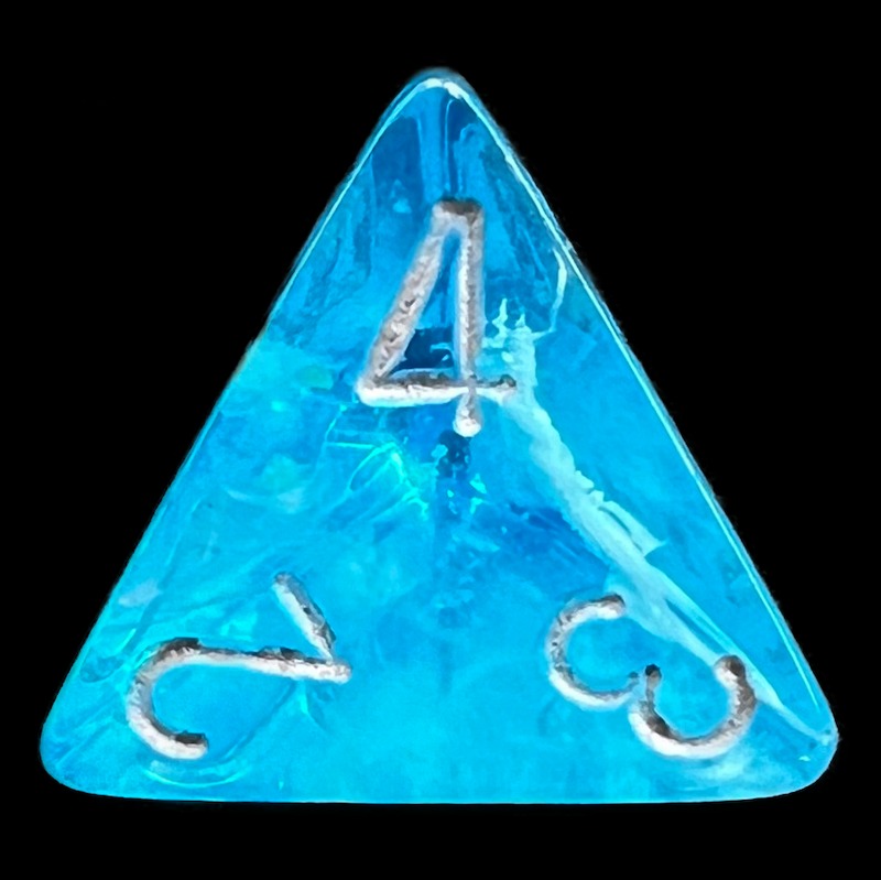 Chessex Luminary Sky Glow & Silver D4 Dice