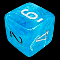 Chessex Luminary Sky Glow & Silver D6 Dice