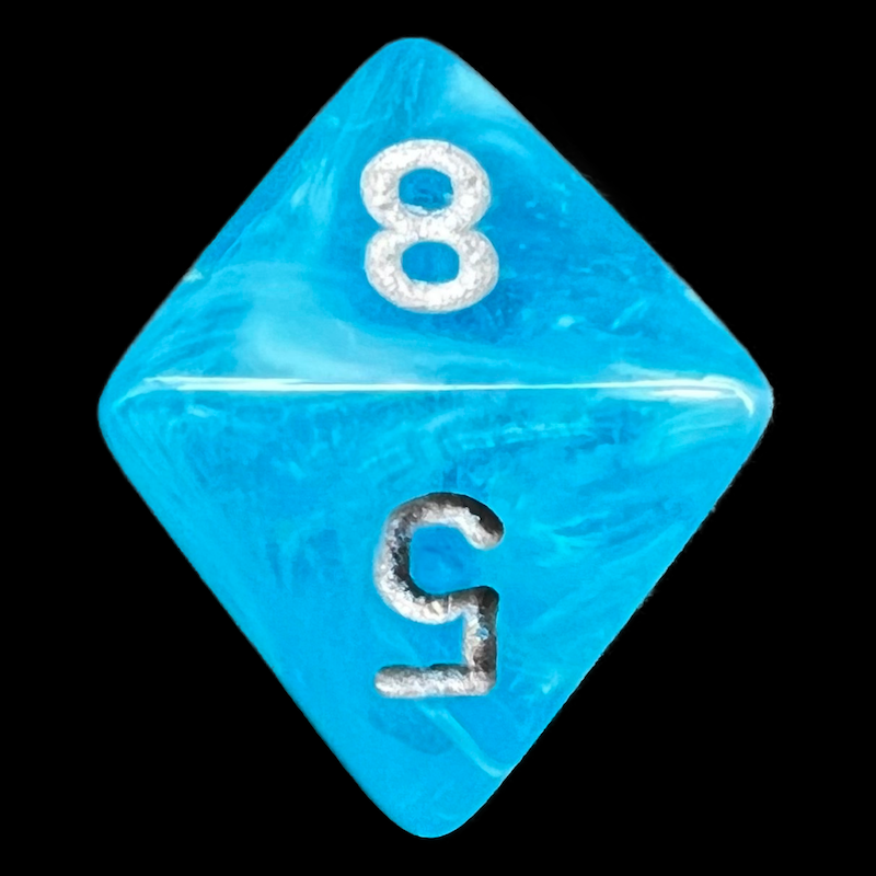 Chessex Luminary Sky Glow & Silver D8 Dice