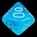 Chessex Luminary Sky Glow & Silver Percentile Dice