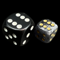 Chessex Lustrous Black 12mm D6 Spot Dice - Discontinued