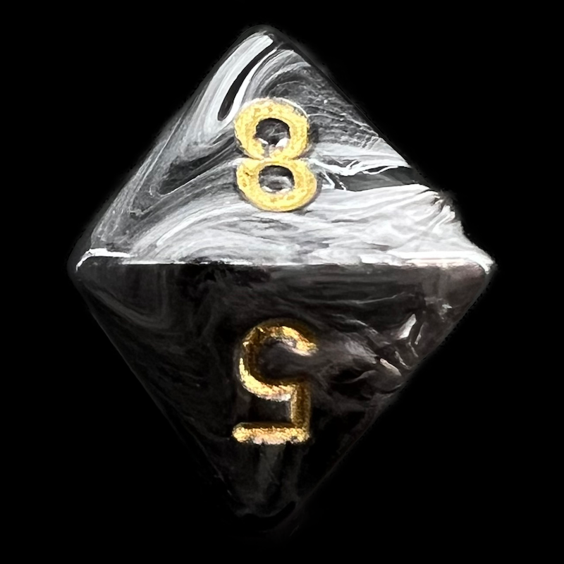 Chessex Lustrous Black D8 Dice - Discontinued