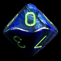Chessex Lustrous Dark Blue & Green D10 Dice - Discontinued