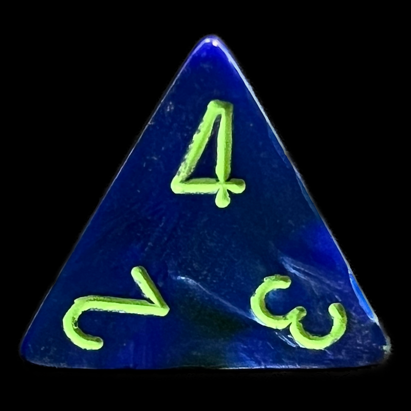 Chessex Lustrous Dark Blue & Green D4 Dice - Discontinued