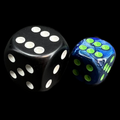Chessex Lustrous Blue & Green 12mm D6 Spot Dice - Discontinued