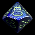 Chessex Lustrous Dark Blue & Green Percentile Dice - Discontinued