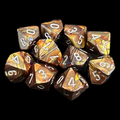 Chessex Lustrous Gold & Silver 10 x D10 Dice Set
