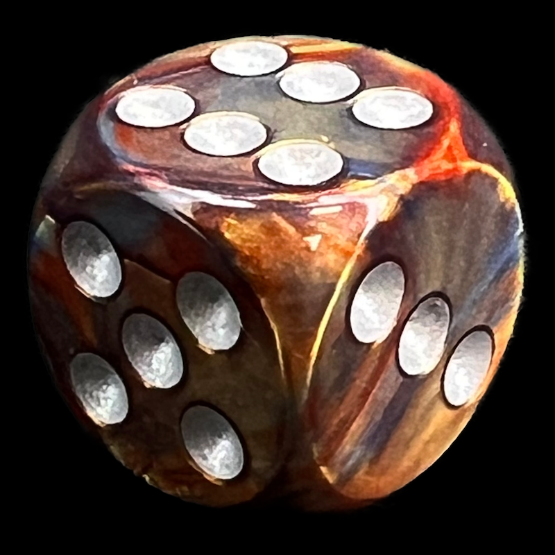 Chessex Lustrous Gold & Silver 16mm D6 Spot Dice