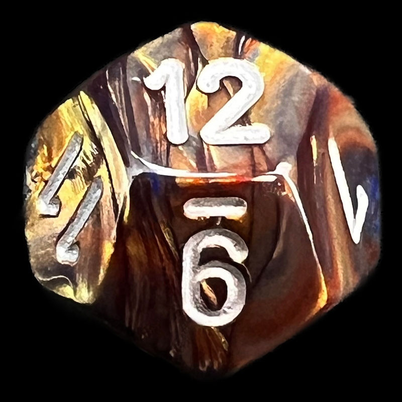 Chessex Lustrous Gold & Silver D12 Dice