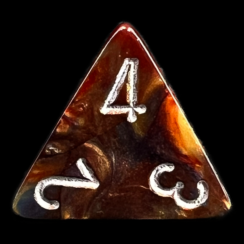 Chessex Lustrous Gold & Silver D4 Dice
