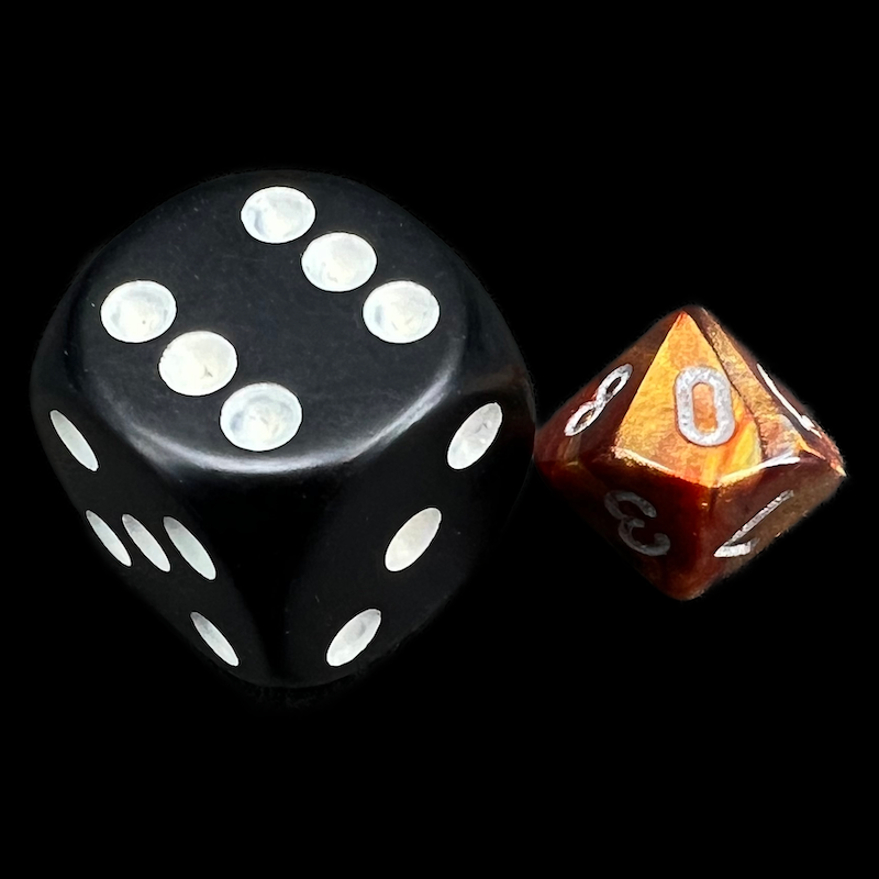 Chessex Lustrous Gold & Silver MINI-HEDRAL D10 Dice