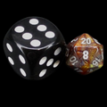 Chessex Lustrous Gold & Silver MINI-HEDRAL D20 Dice