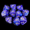 Chessex Lustrous Purple & Gold 10 x D10 Dice Set