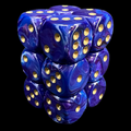 Chessex Lustrous Purple & Gold 12 x D6 Dice Set