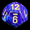 Chessex Lustrous Purple & Gold D12 Dice