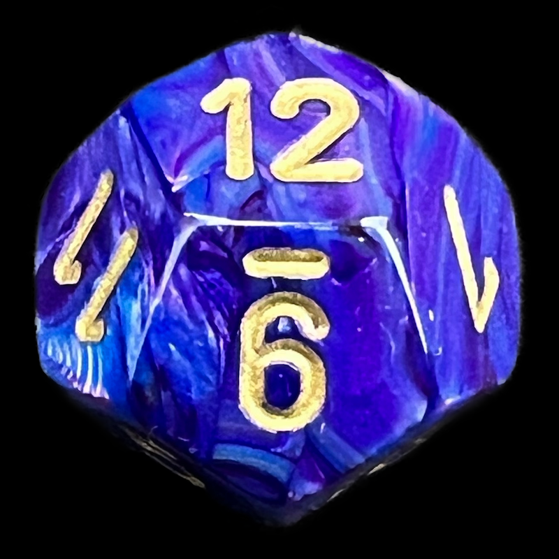 Chessex Lustrous Purple & Gold D12 Dice