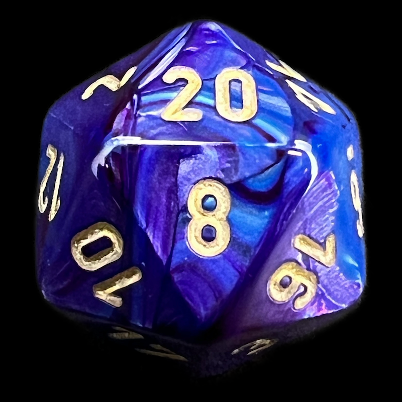 Chessex Lustrous Purple & Gold D20 Dice