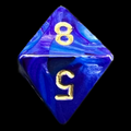 Chessex Lustrous Purple & Gold D8 Dice