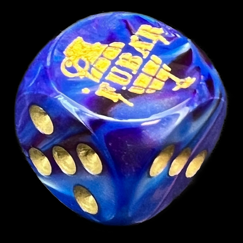 Chessex Lustrous Purple FUBAR Logo D6 Spot Dice