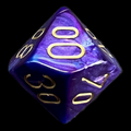 Chessex Lustrous Purple & Gold Percentile Dice