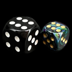 Chessex Lustrous Shadow & Gold 36 x D6 Dice Set