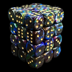 Chessex Lustrous Shadow & Gold 36 x D6 Dice Set