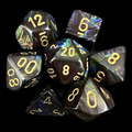 Chessex Lustrous Shadow & Gold 7 Dice Polyset