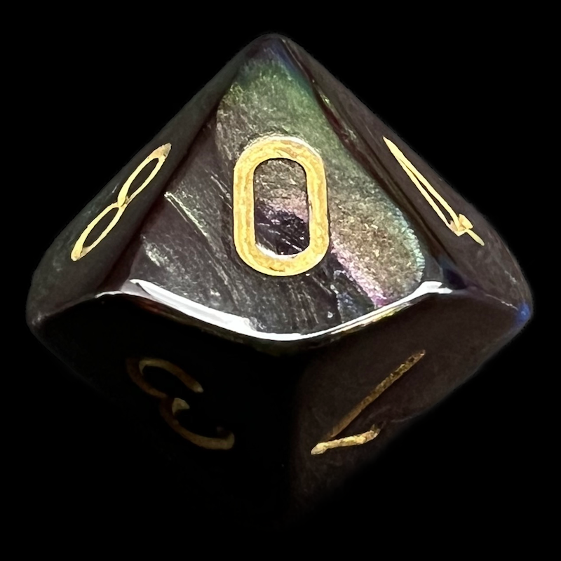 Chessex Lustrous Shadow & Gold D10 Dice