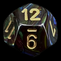 Chessex Lustrous Shadow & Gold D12 Dice