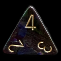 Chessex Lustrous Shadow & Gold D4 Dice