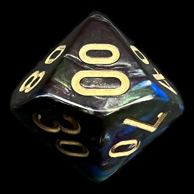 Chessex Lustrous Shadow & Gold Percentile Dice