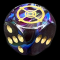 Chessex Lustrous Shadow Sight Reticle Spot D6 Dice