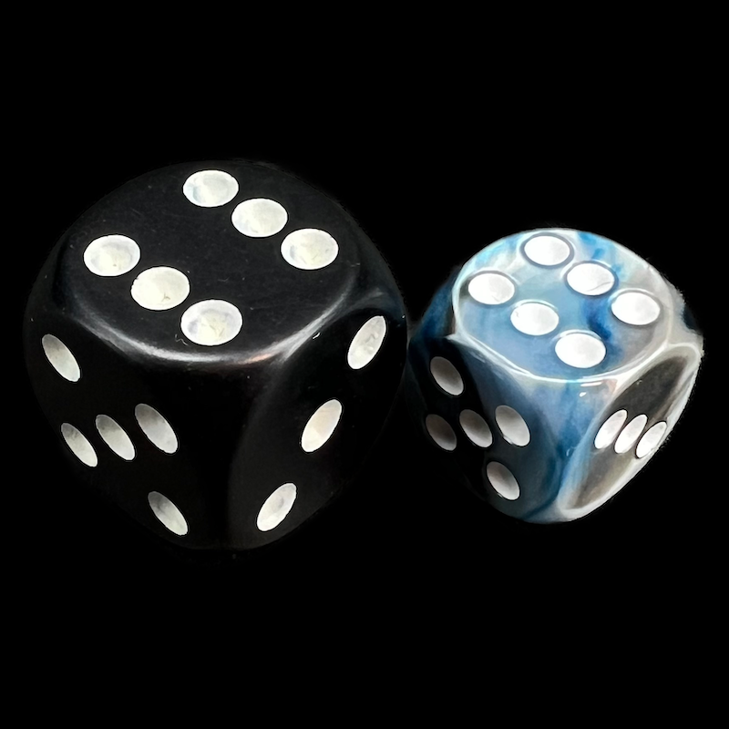 Chessex Lustrous Slate 12mm D6 Spot Dice - Discontinued