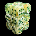 Chessex Marble Green & Dark Green 12 x D6 Dice Set