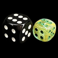 Chessex Marble Green & Dark Green 12mm D6 Spot Dice