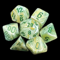 Chessex Marble Green & Dark Green 7 Dice Polyset