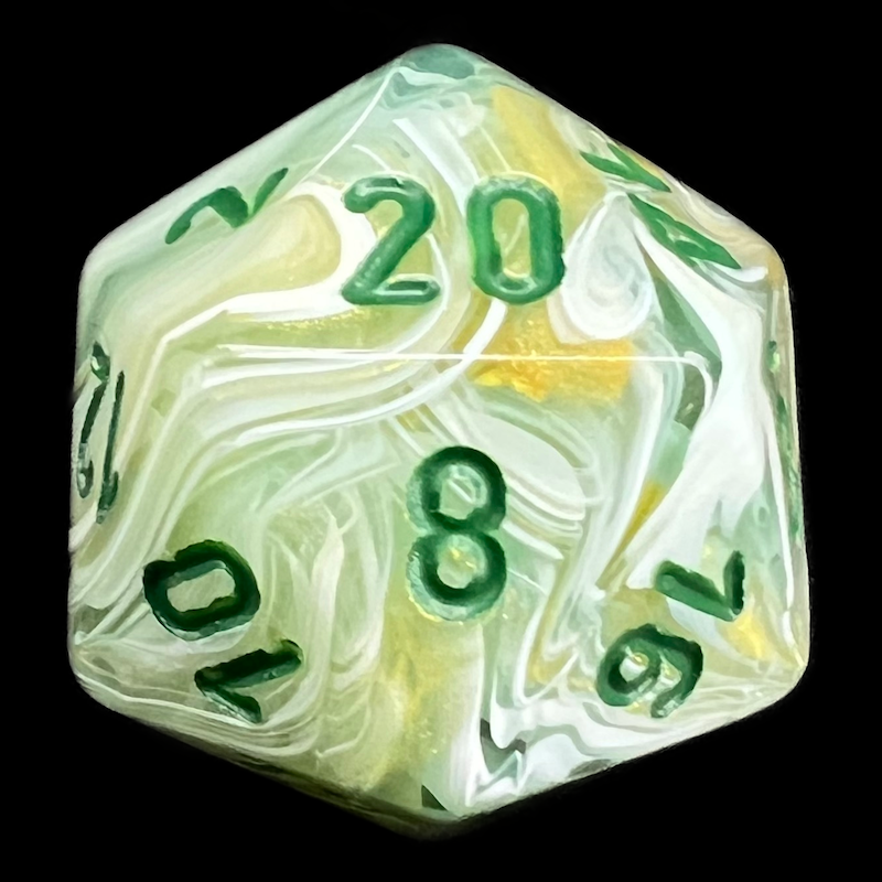 Chessex Marble Green & Dark Green D20 Dice