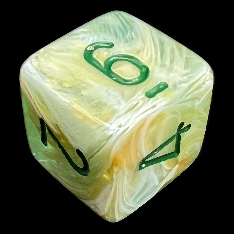 Chessex Marble Green & Dark Green D6 Dice