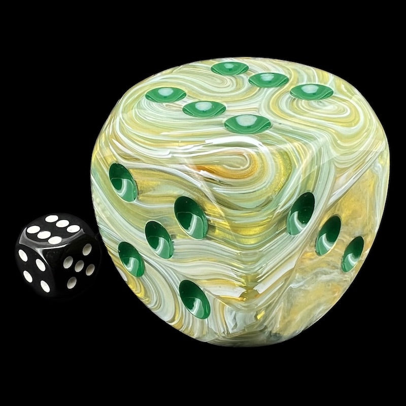 Chessex Marble Green & Dark Green MASSIVE 50mm D6 Spot Dice