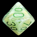 Chessex Marble Green & Dark Green Percentile Dice