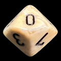 Chessex Marble Ivory & Black D10 Dice