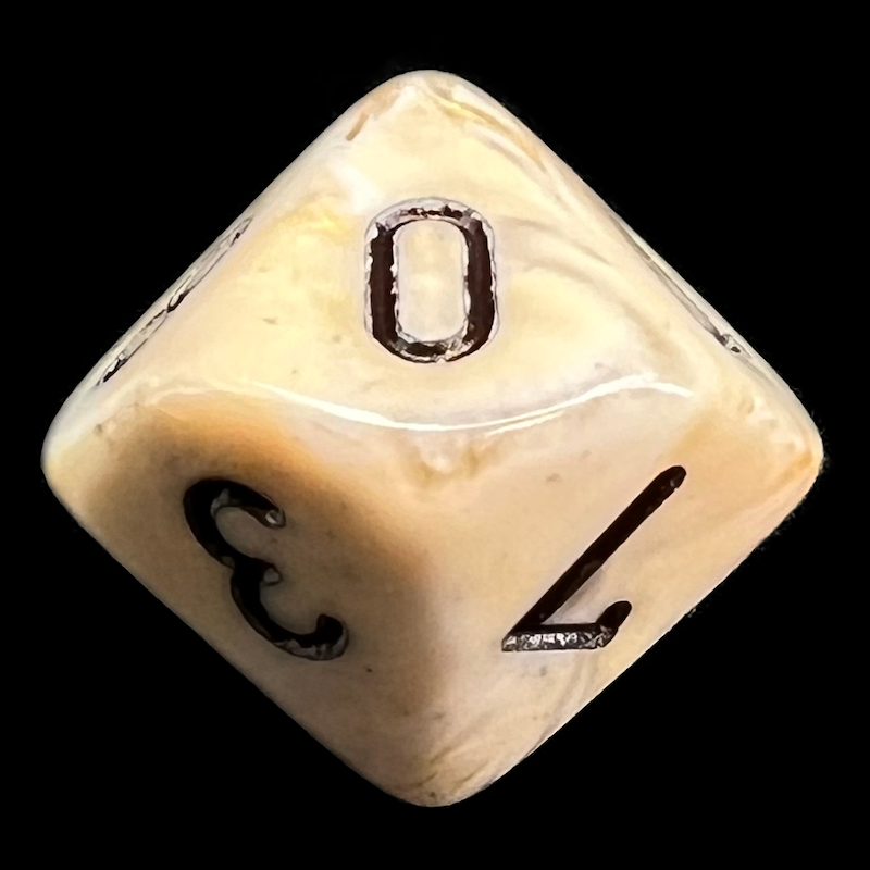 Chessex Marble Ivory & Black D10 Dice