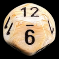 Chessex Marble Ivory & Black D12 Dice