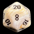 Chessex Marble Ivory & Black D20 Dice