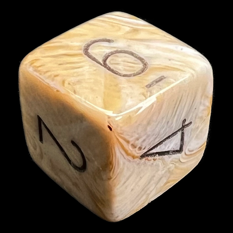 Chessex Marble Ivory & Black D6 Dice